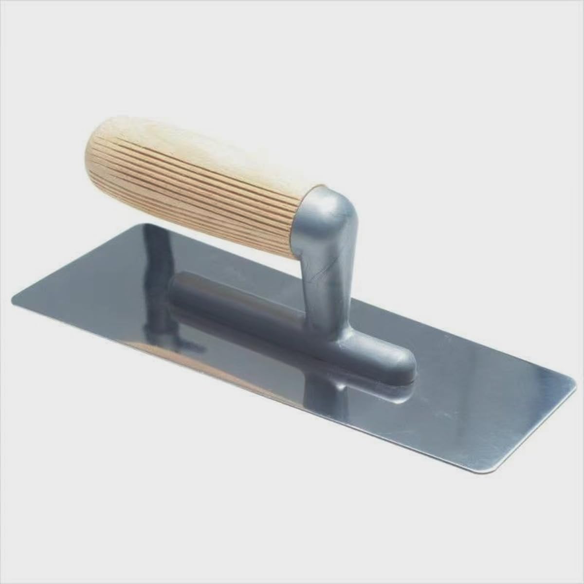 Stainless Steel Plaster Trowel ，Finishing Masonry Drywall Trowel Plastering tools，with Comfortable wooden handle grip (9.4" X 4"size)