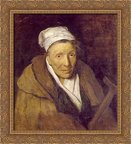 Woman With Gambling Mania 20x22 Gold Ornate Wood Framed Canvas Art by Theodore Gericault