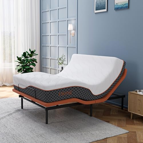 Image of ESHINE Queen Adjustable Bed Frame 12 inch Hybrid Matt with Dual USB | Bed Base, Lumbar Support, Head-Pillow-Tillt, Wireless Remote, Zero Gravity, Smart App, Under Bed Light, 6000 Series