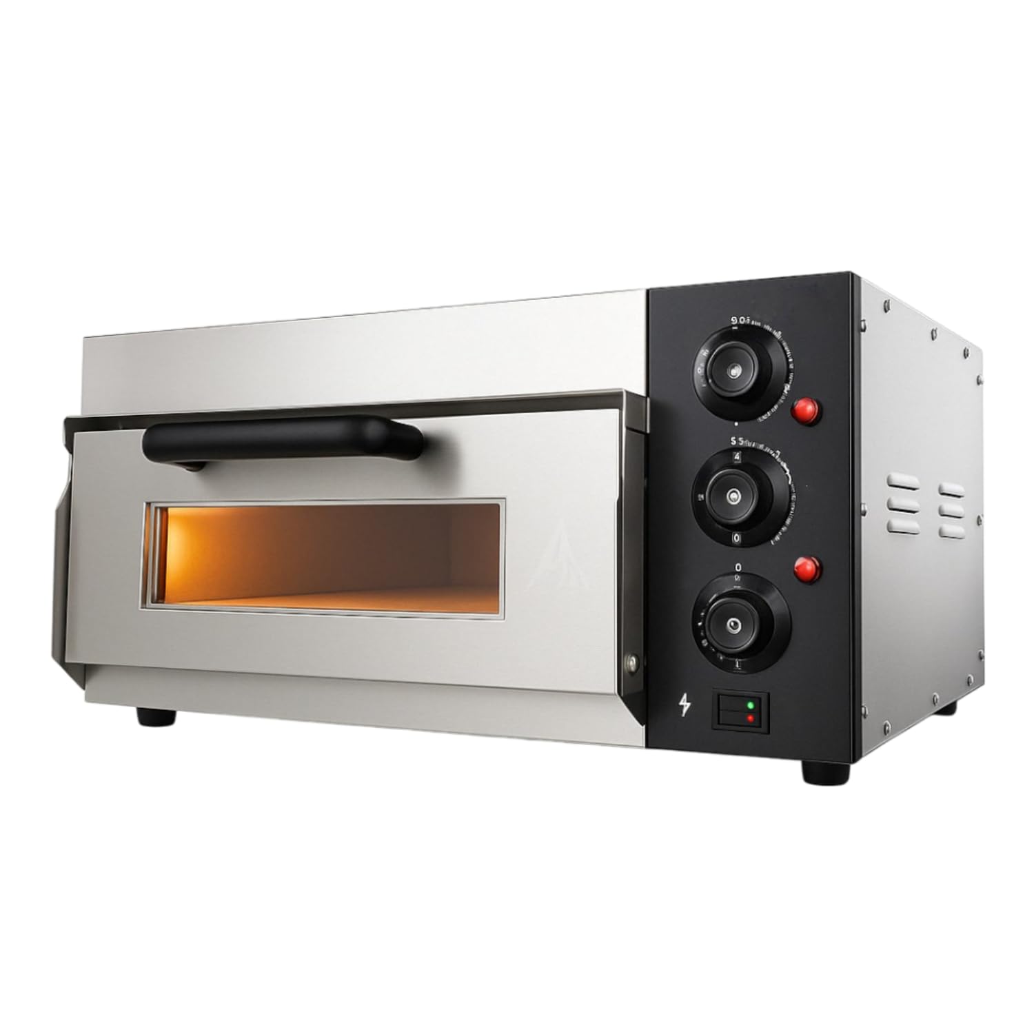 Four à Pizza Électrique Compact Ø40 cm - 2000W - Pierre Réfractaire - Température 350°C - Inox