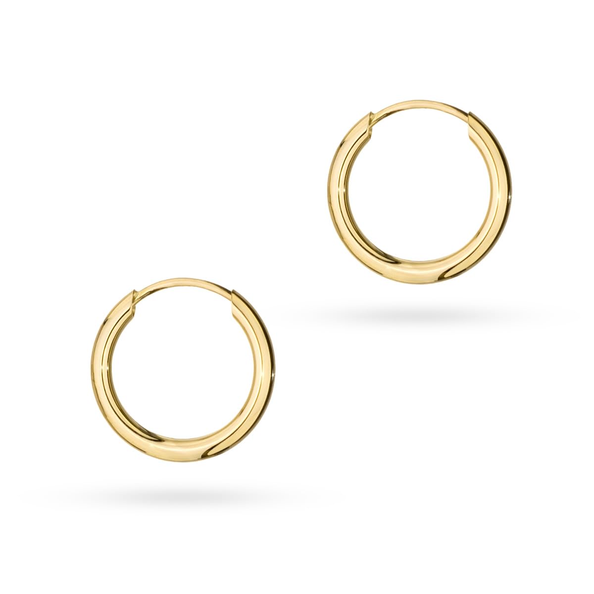 MARKO Echtgold Creolen Damen 12mm – Feine 14 Karat (585) Gold Ohrringe aus Gelbgold | Klassischer Schmuck für Frauen – Elegant zu Alltag, Oktoberfest & Weihnachten