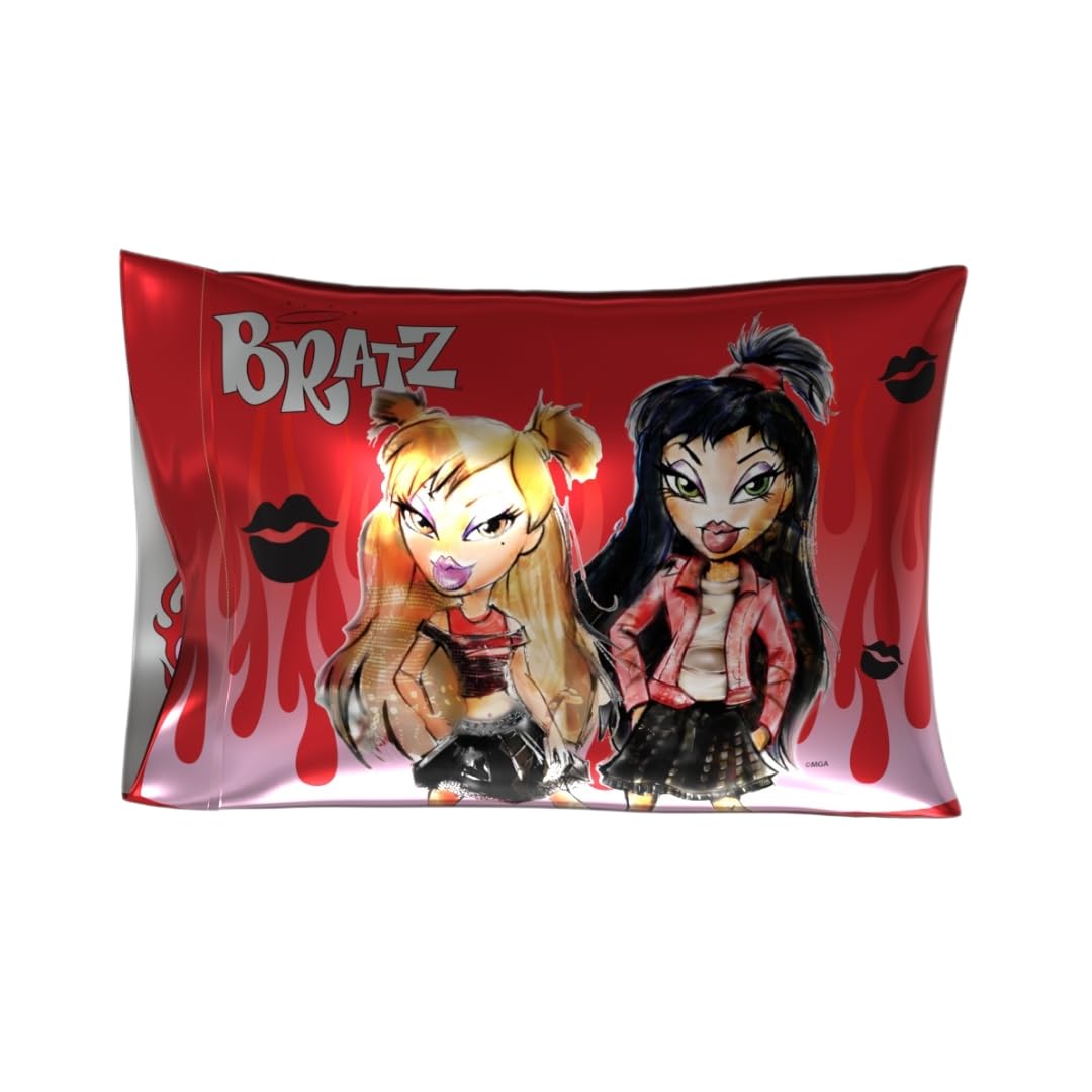 Franco Collectibles Bratz Beauty Silky Satin Standard Pillowcase Cover 20x30 for Hair and Skin (Official Licensed Product)