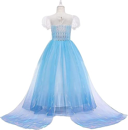 Miniatura 3 de REXREII Vestido de princesa para niñas pequeñas, disfraz de Elsa de Frozen para Halloween, cosplay, Navidad, cumpleaños, fiesta con accesorios