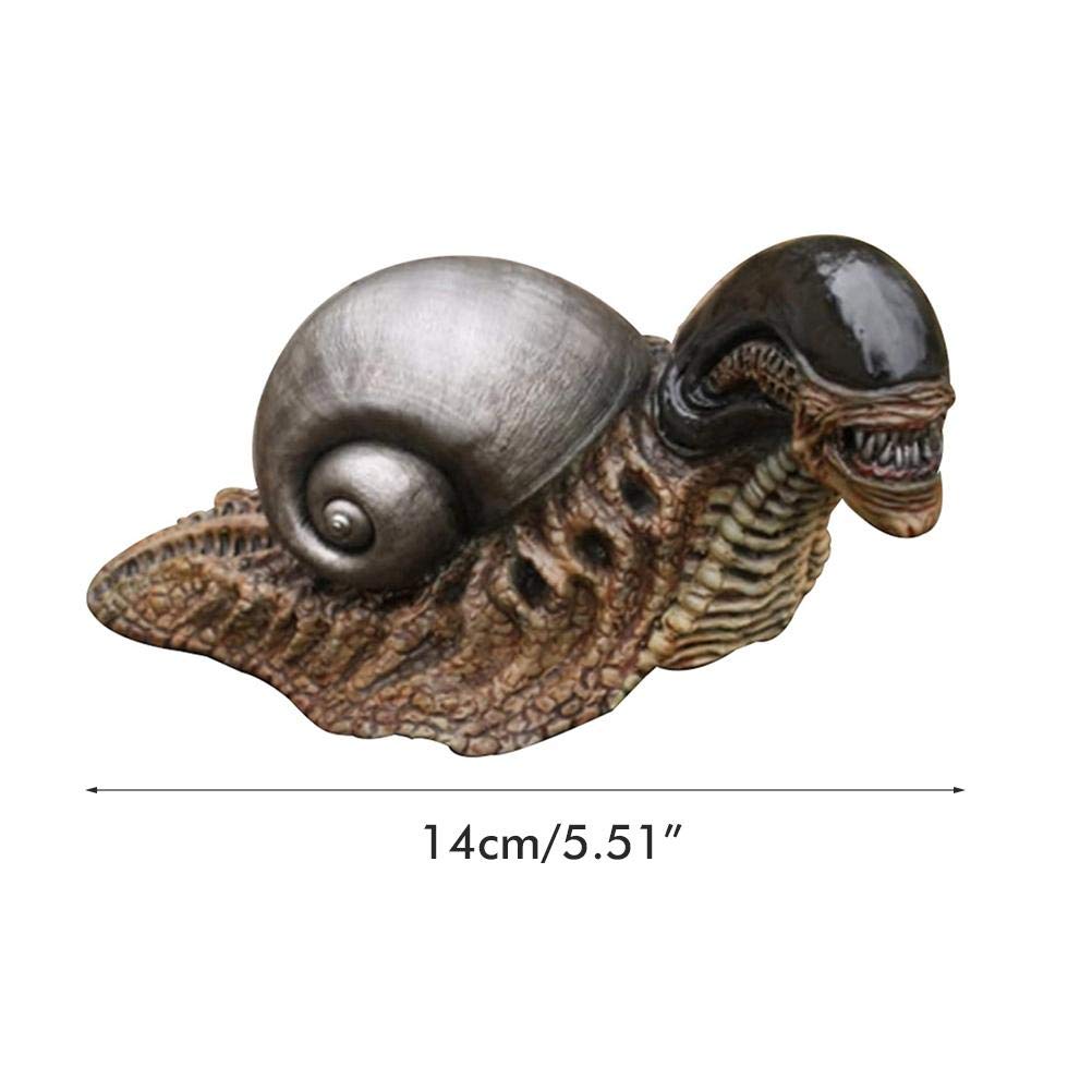 Tumnea Alien Snail Statue Figurine - Resin Animal Sculpture for Garden and Home Yard Decoration, Green - Image 2