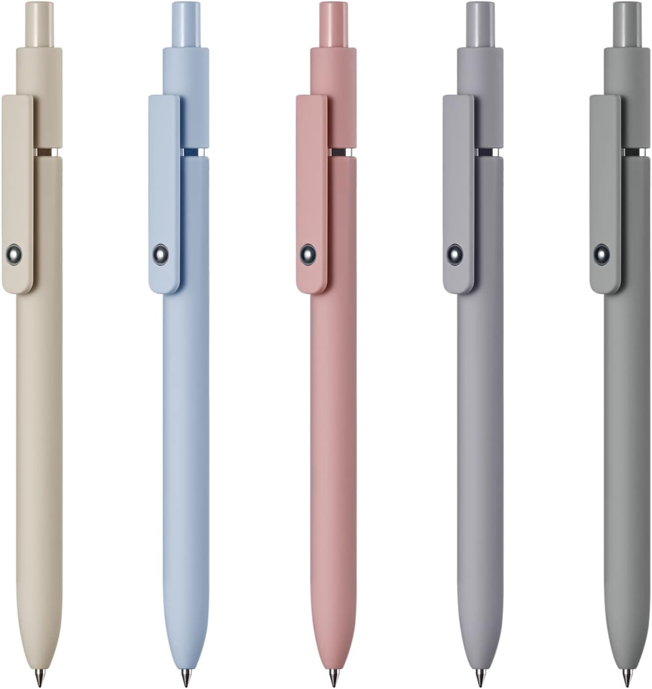 EEOYU 5pcs Quick Dry Ink Gel Pens Fine Point Retractable Roller Ball Pens Black Ink Smooth Writing Cute Aesthetic pens for School Office Home Diary