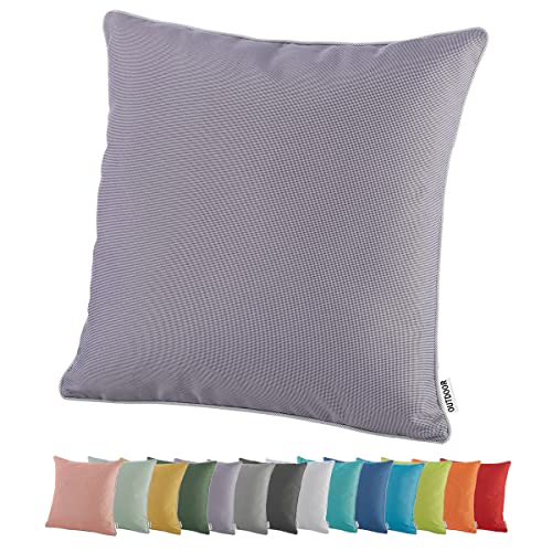 heimtexland ® Outdoor Lounge Dekokissen Lotus Effekt wetterfest schmutz- und wasserabweisend Garten Kissen 45x45 Outdoorkissen Typ551 Dunkelgrau