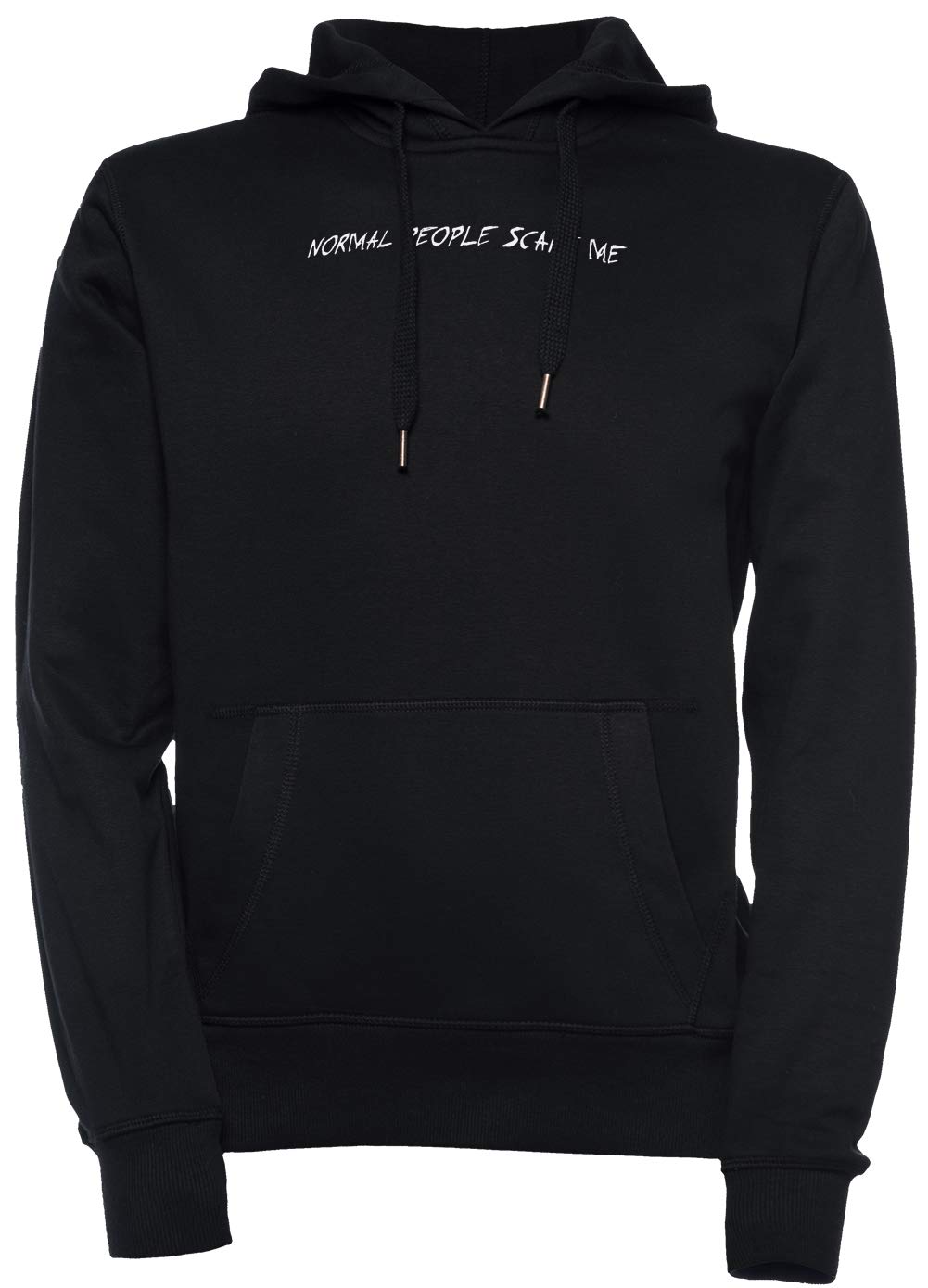 Felpa Con Cappuccio 'Normal People Scare Me' – Unisex Pile Sottile Cotone E Poliestere