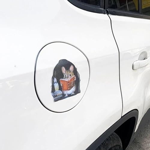 Miniatura 3 de 3 calcomanías de pared con agujero de ratón 3D, calcomanías de pared para lectura de ratón, a prueba de agua, divertidas calcomanías de pared para