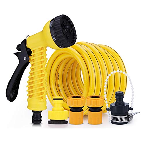 CONGRUI Manguera pistola de pulverización manguera boquilla 3/4 pulgadas cachimba alta presión jardín pulverizador riego mascotas (5 m hookah conjunto)