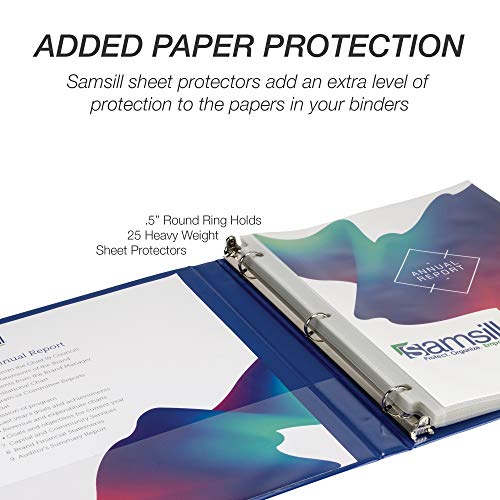 Classeur 1,2 cm bleu Samsill anti-déchirure pour sécuriser vos présentations et rapports de stage - 7
