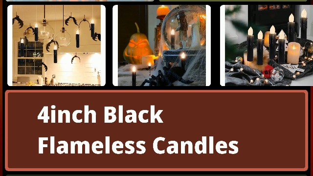 Image of Short Candlesticks LED Taper Candles, 4inches Battery Chandelier Remote LED Candle Sticks Flameless Candlesticks Timer Tapered Candles with Clip for Hotels Bars Churches Harry Potter Party