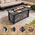 YATEMATE 48'' Propane Fire Pit Table for Outdoor, Ceramic Tabletop & Polyresin Natural Stone Base, 50000 BTU Gas Fire Pit Table for Outside Patio and Garden, with Lava Rock