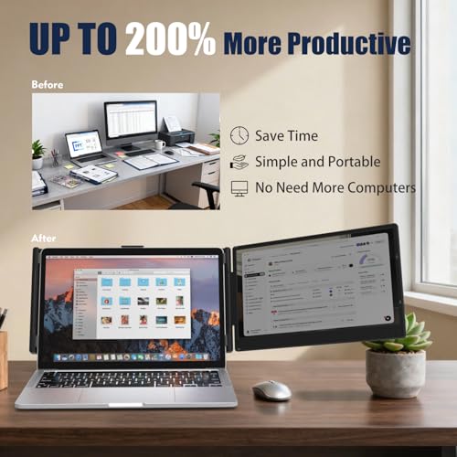 Image of KEFEYA Laptop Screen Extender, 14 inch 1080P FHD IPS Laptop Monitor Extender for Home Office, Dual Travel Monitor for Laptops 13-17.3 inch, USB-C HDMI Plug-Play for macOS Windows PS Switch Xbox Phone Pad
