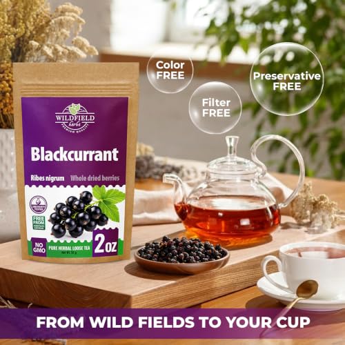 Image of 2 oz. Blackcurrant Fruit Herbal Tea (Ribes Nigrum) - 56g Dried Blackcurrant Berries Herb Te De Grosella Negra