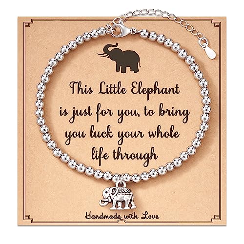 Aunis Pulsera de elefante para mujer, regalo de buena suerte para amigas,...