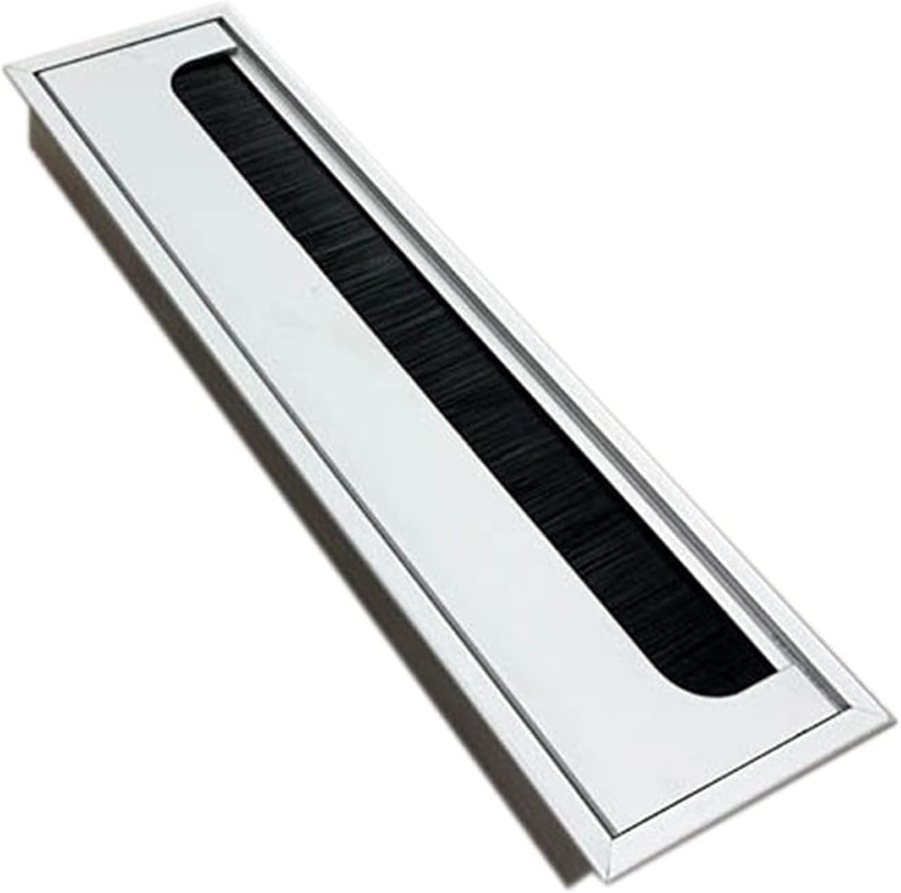 Schreibtisch-Lochabdeckung, Kabeldurchführung, Büro-Hardware, mattschwarz, rechteckige Draht-Kabeldurchführung, quadratische Aluminium-Tisch-Schreibtischdurchführung mit mehreren Größen (160 x 80 mm)(
