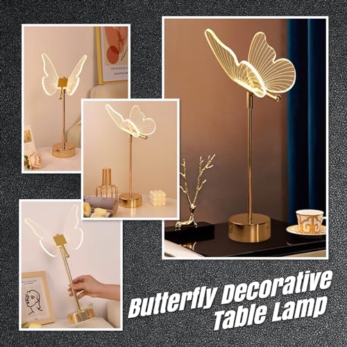 Brovokin HDD001 Led Butterfly Table Lamps,Cute Beside Lamps Nightstand Lamp,Cordless Table Lamp thumb #2