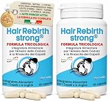 HAIR REBIRTH STRONG * 180 capsule * la Migliore Cura per i Capelli * Nuova Etichetta * Formula Tricologica: Cheratina Biotina Cistina Calcio D Vitamina B * Blocca la Caduta e fa Ricrescere i Capelli