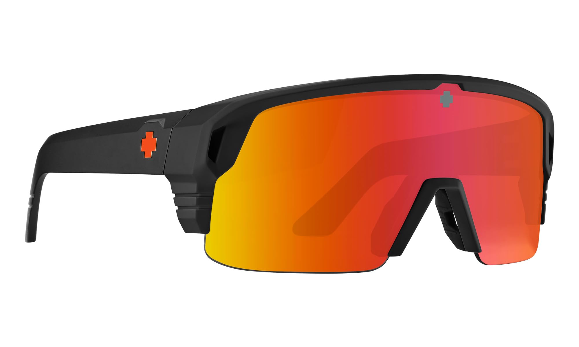 Spy Optic Monolith 5050, Cylindrical Shield Semi-rimless Sunglasses, Color and Contrast Enhancing Lenses
