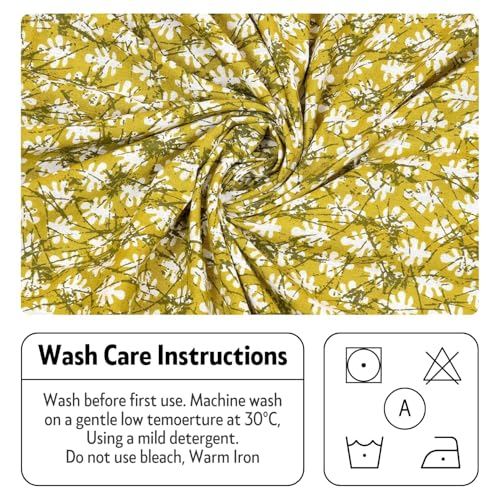 Image of Opulent Collection Double Bedsheet with 2 Pillow Cover | 100% Cotton Bedsheets for Double Bed | Handloom Bedsheet | Size 86x90 inches | King Size (90X102 Inches) (Dark Mustard, King)