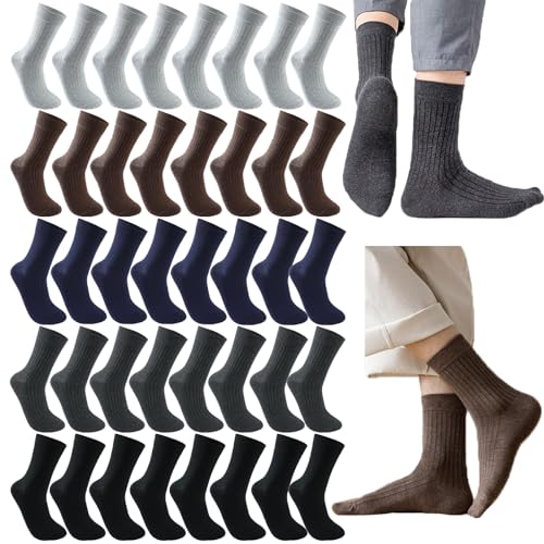 12 Pairs Crew Socks Athletic Socks for Men Breathable Cushion Socks Casual Sport Socks for Running Traveling