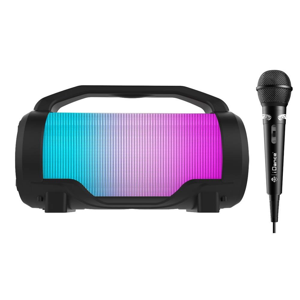 iDance Cyclone 400 Enceinte Portable avec karaoké (Bluetooth, MP3, USB, Radio FM, système d'éclairage de fête)