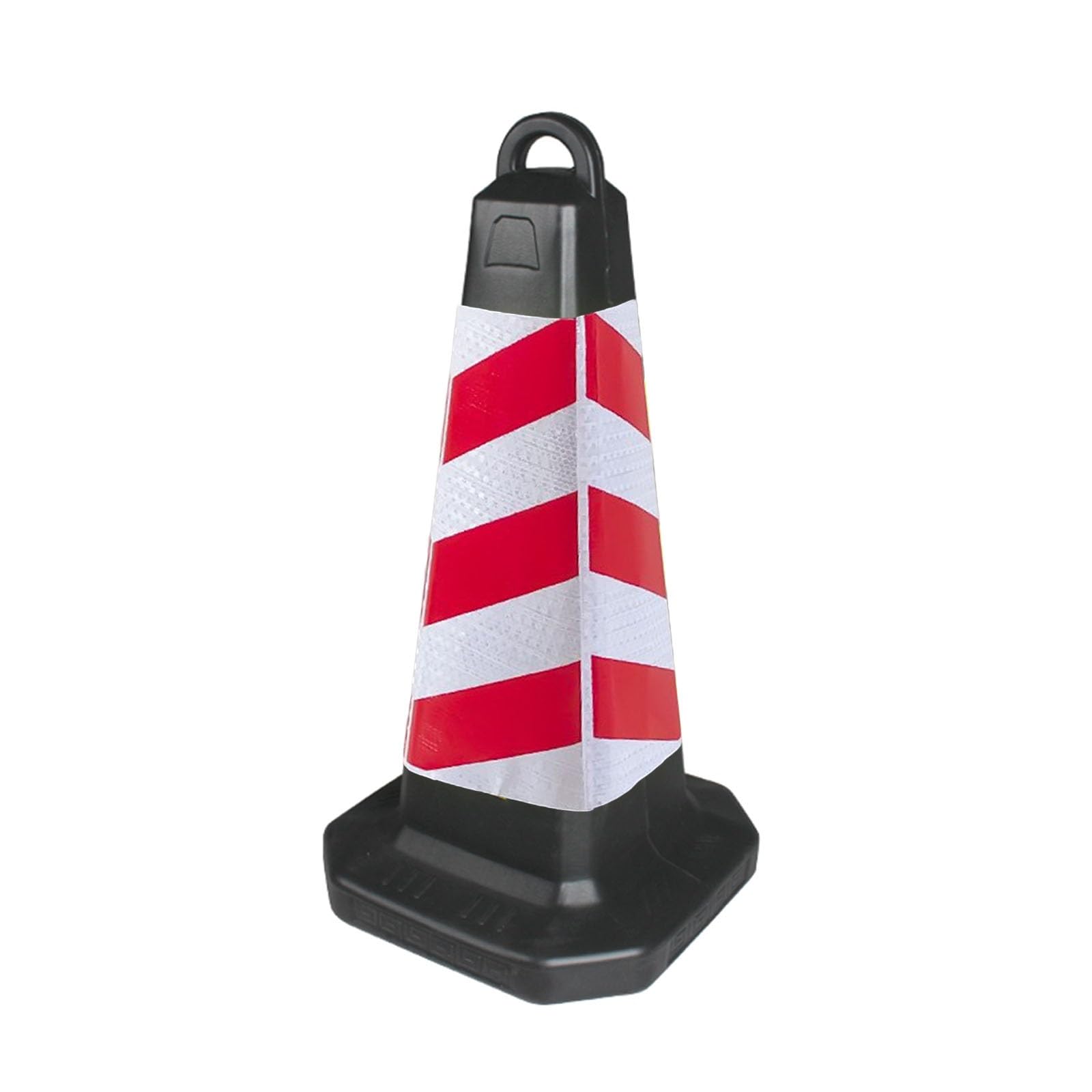 Cônes de sécurité, cônes de signalisation 24 Pouces, 1 Paquet, en Plastique avec Bande réfléchissante et Tube inférieur lesté pour Parking (Rouge)