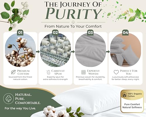 Image of Royale Linens 100% Cotton Pillow Cases Standard Size Set of 2 - Percale Pillowcase - Silver Pillow Cases Soft Cooling & Breathable Hotel Cotton Pillowcases, Fits Standard Pillows (20 inchx26 inch, Silver)
