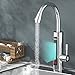 Grifo de agua caliente eléctrico instantáneo de 220 V, grifo con tubo de calefacción de acero inoxidable, indicador de temperatura LED, suministro de agua fría y caliente para cocina, baño (plata 2)