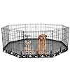 Dog Playpen Bottom Pad Fits for 24 Inch 8 Panels Regular Octagon Metal Exercise Pet Playpen, Dog Crate Pad Puppy Playpen Pad. (Note: Playpen Not Included) -Black