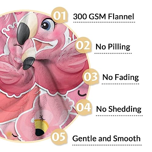 Flamingo Blanket Gifts - 50x60 Inches Cute Throw for Women & Girls - Pink Soft Fuzzy Blankets for Bed, Couch & Living Room