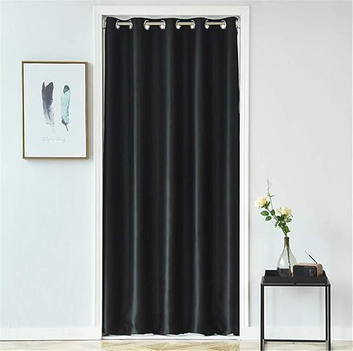 Miniatura 9 de WPKIRA - Cortina blackout con diseño de ondas a rayas con ojales para ventana y puerta, cortinas térmicas para puertas, 1 panel