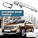 Polcatay Car Exterior Door Handle, Chrome Trim Rear Door Left Driver Side Panel Handle, Perfect Fit Replacement 826512P010 836622P010, Compatible with Kia Sorento 2011 2012 2013 2014 2015 (Silver)