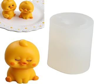 3D Silicone Mold Cute Duck Shaped for DIY Cupcake Cake Pudding Chocolate Jelly Shots Fondant Mold, Ice Cube Crystal Candy Handmade Ice Cream Soap Mould Desserts Paste