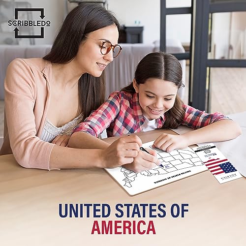 Carte des États-Unis effaçable à sec SCRIBBLEDO tableau blanc enseignant étudiant - 2