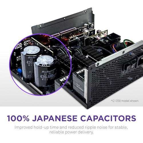 Image of NZXT C1000 Gold ATX 3.1 - Fully Modular Low-Noise PC Gaming Power Supply - 1000 Watts - 80 Plus Gold - 12V-2x6 Connector - Zero Fan Mode - 100% Japanese Capacitors - Black