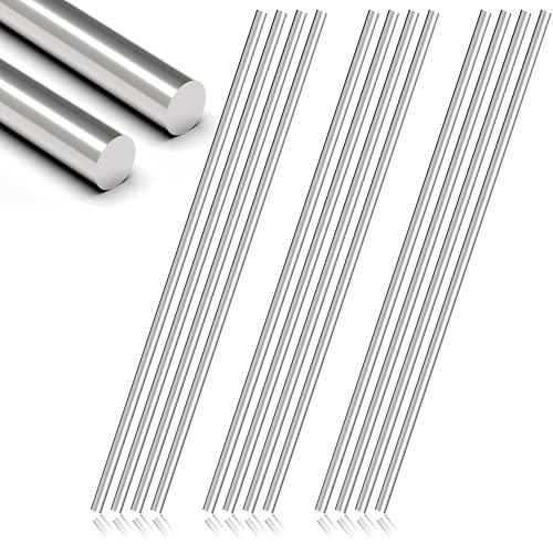 Image of 12Pcs 1 /4 x 12in 304 Stainless Steel Rod, Metal Shaft | Stainless Steel Smooth Rods for Industry, Metal Working Hobbies and DIY Craft