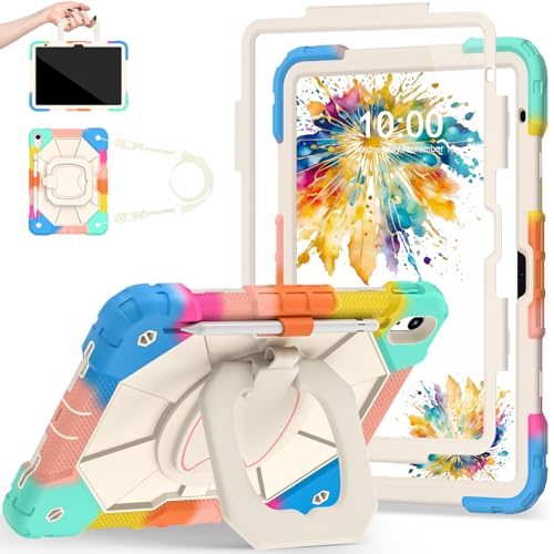 Image of Auizotl Case for iPad (A16) 11th /10th Generation 2025 /2022,10th Generation i Pad Case with 360 Rotating Stand Screen,Heavy Duty Shockproof Cover for iPad 11.0 /10.9 Inch C ase,Colorful