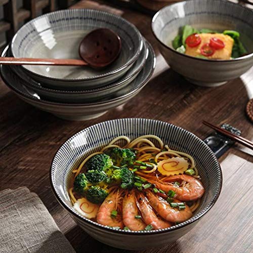 HEMOTON Tigela de macarrão japonesa autêntica para macarrão japonês, conjunto de tigelas de sopa, po