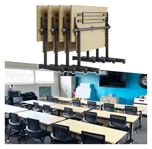 Mesa de conferencias plegable YHDMBBSHNB Mesa de reuniones rectangular para oficina, 61 pulgadas de largo x 19.6 pulgadas de ancho x 29.5 pulgadas de alto, mesa plegable portátil para sala de
