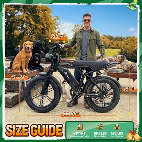 Image of TST Electric Bike for Adults, 1500W Peak Motor 60 Miles Fat Tire Ebike with 48V 15Ah Removable Battery 20 inch Fat Tire Electric Bike, Full Suspension and 7-Speed