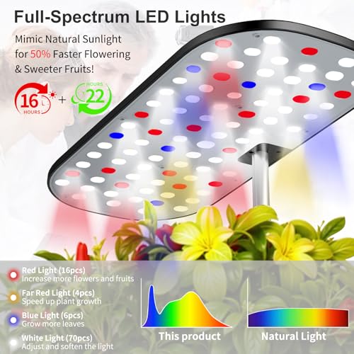 Xyingshine Hydroponics Growing System Kit Indoor Herb Garden with Adjustable LED Grow Light, 13-Pod Smart Hydroponic Planter, LCD Touch Panel & Height Extension for Fresh Veggies, Lettuce, Herbs - Thumbnail 5