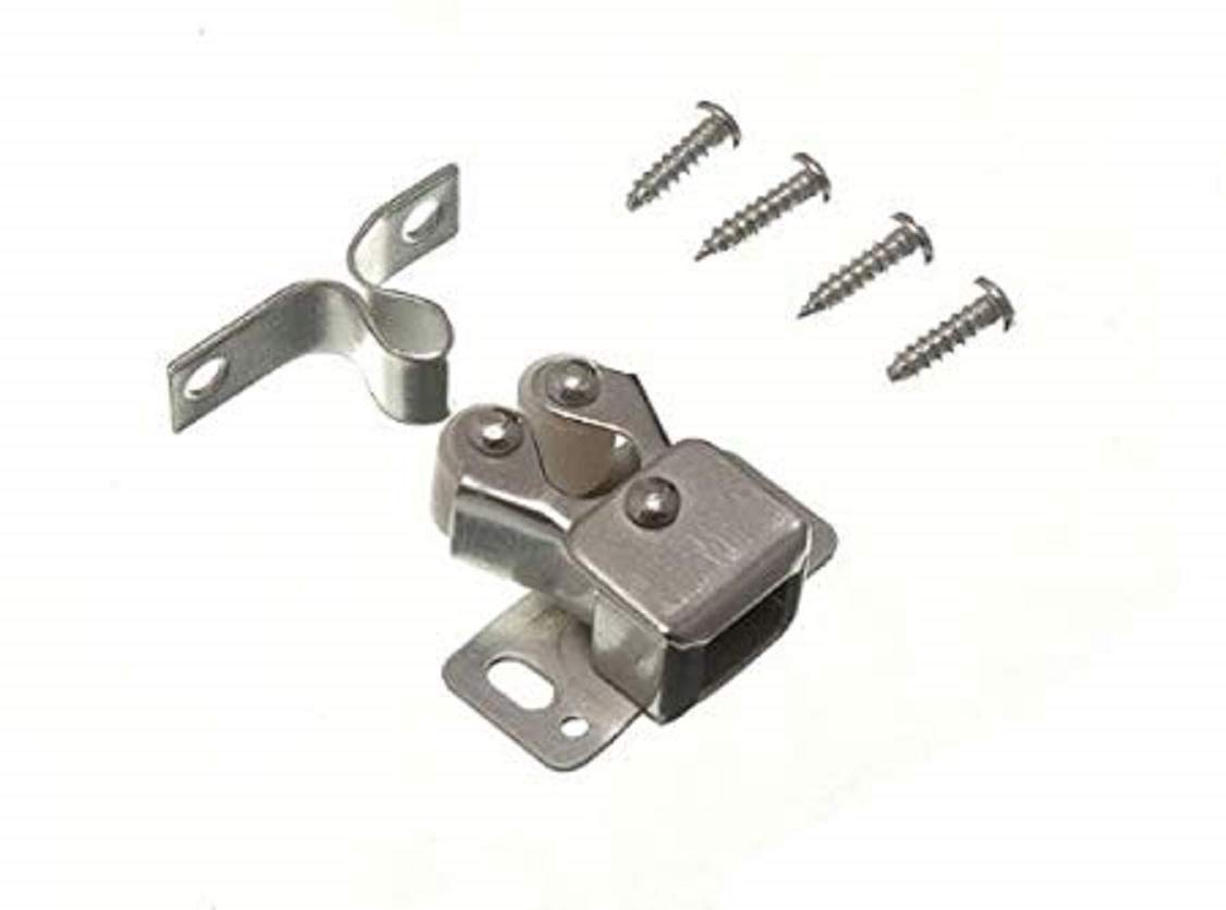 DOUBLE ROLLER CATCH TWIN CUPBOARD LATCH BZP WITH SCREWS