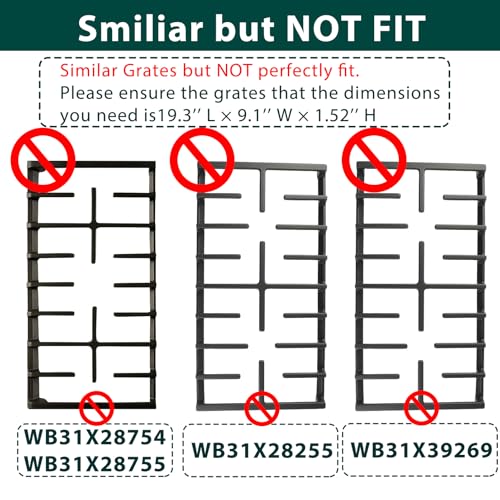 WB31X27150 Burner Grates Cooktop Replacement Parts for GE Grates JXGRATE1 GE Range Grates Center Grate Gas Stove Parts Stove Grates JGB735SPSS Cast Iron Grates JGBS66REKSS Cooktop Grates 1 Pcs by Anniparts - Used condition - Image 5