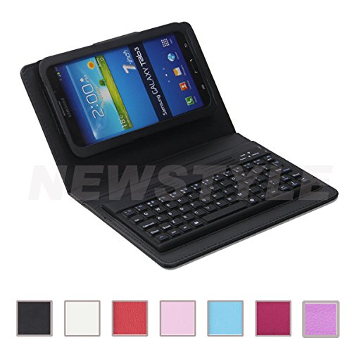NEWSTYLE Detachable Wireless Bluetooth Keyboard & Protective Case For Samsung Galaxy Tab 3 7 inch Tablet P3200 P3210 T210 T211 (Not fit Tab 3 Lite)