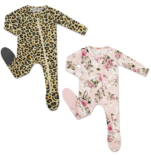 Image of HAPIU Rayon from Bamboo Baby Footed Pajamas, 2 Way Premium Zipper, Footie for Baby Boy Girls, Newborn-24 Months