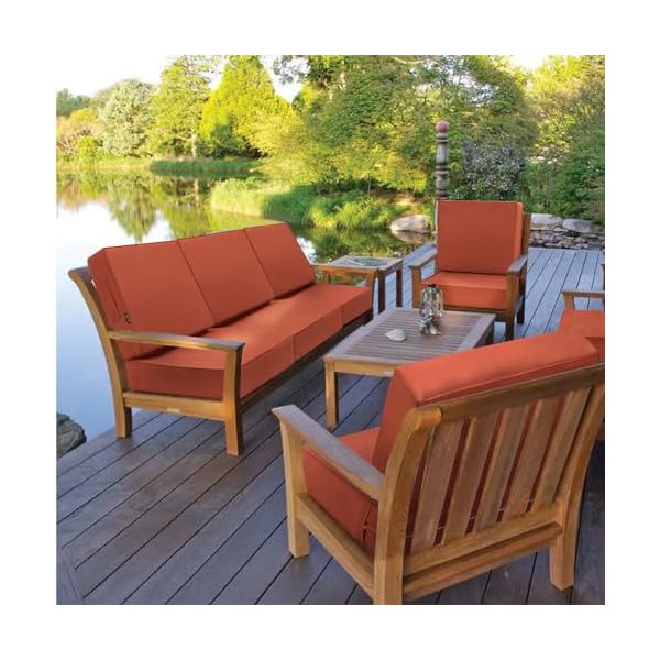Favoyard Deep Seat Patio Cushion Set 24 x 24 Inch Waterproof Outdoor Chair Cushions for Patio Furniture with Fade Resistant and Removable Cover with Handle & Adjustable Straps for Patio, Yard, Garden - Image 7