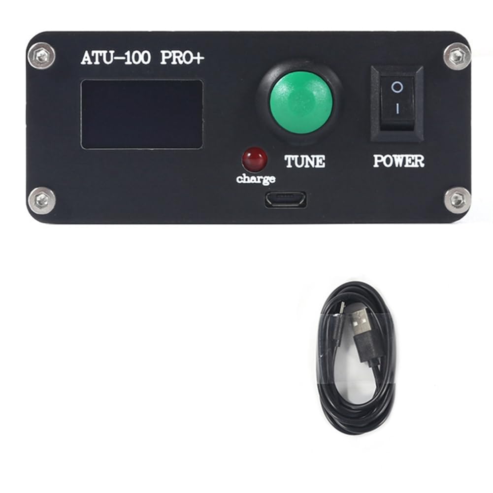 ATU-100 PRO+ 1.8-55Mhz Accordatore Automatico D'Antenna Multifunzione, Pratico, da 0.96" e Ricaricabile, in ABS + -ABVP