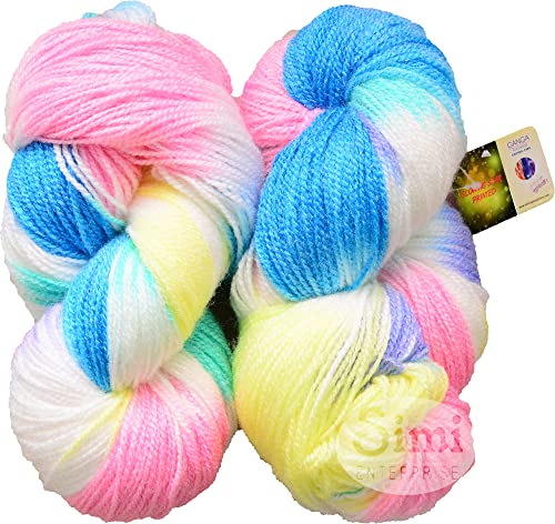 Image of Glow Knitting Yarn Wool, Blue Lily 200 GMS Woolen Crochet Yarn Thread. Best Used with Knitting Needles, Crochet Needles-TA Art-CJA