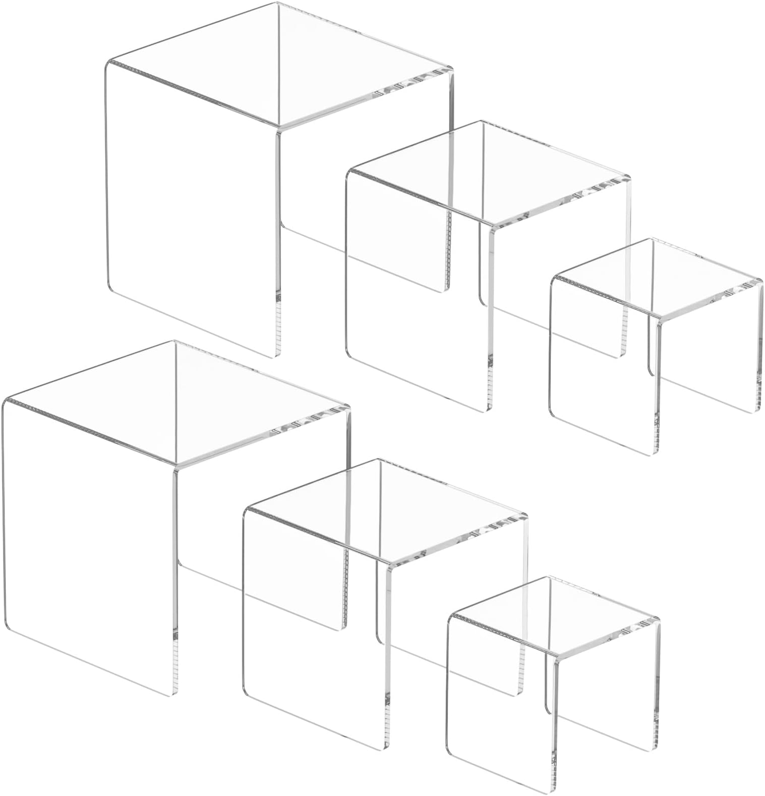 2 Set Acrylic Risers Display for Funko POP Figures,Clear Cake Stands for Candy Dessert Table Decorations-5"x6"x7"